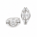 PM028 Silver Marquise Multi-Row CZ Huggie Minđuše od hirurškog čelika