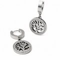 PM032 Silver Tree of Life Medallion Huggie Minđuše od hirurškog čelika