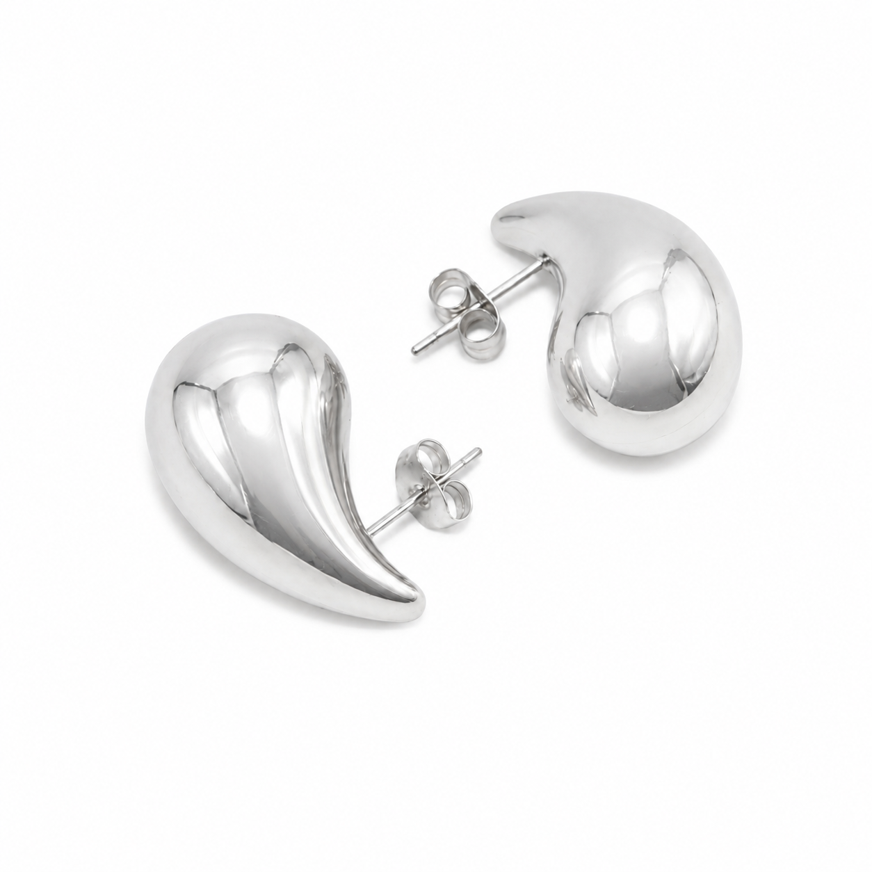 PM063 – Silver Chunky Teardrop Minđuše