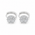 PM068 – Silver Starburst CZ Huggie Minđuše
