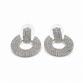 PM070 – Silver Pavé Crescent Door Knocker Minđuše