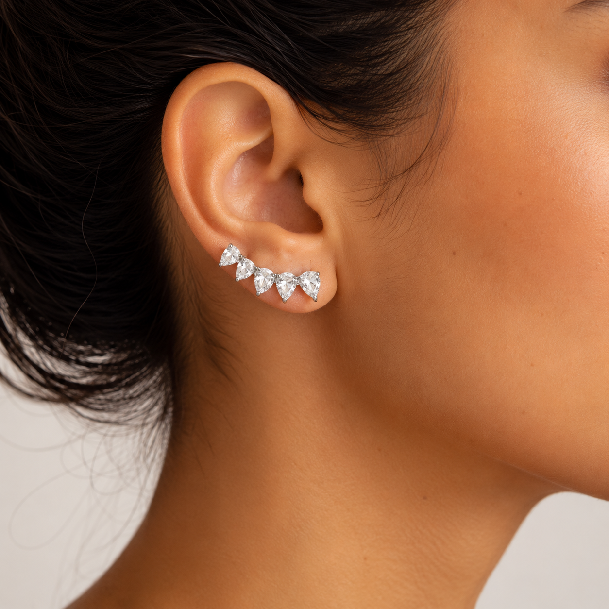 PM051 – Silver Rising Star Ear Crawler Minđuše
