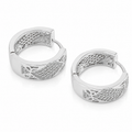 PM059 – Silver Crystal Lattice Huggie Minđuše