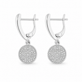 PM060 – Silver Crystal Coin Lever Back Minđuše
