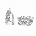 PM094 – Silver Open Floral Cluster Clip-On Minđuše