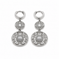 PM072 – Silver Meander Medallion Dangle Minđuše