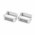 PM074 – Silver Rectangle Huggie Minđuše