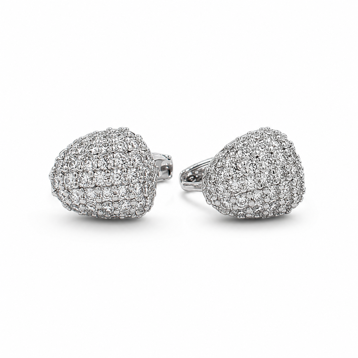 PM084 – Silver Full CZ Pebble Huggie Minđuše