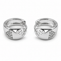 PM102 – Silver Arabesque Pavé Wide Huggie Minđuše