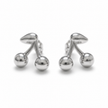 PM106 – Silver Sweet Cherry Sculptural Stud Minđuše