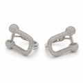PM107 – Silver Pavé Ball-End Sculptural Huggie Minđuše