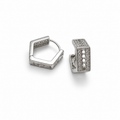 PM113 – Silver Architectural Pavé Bar Huggie Minđuše