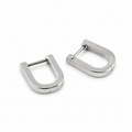 PM115 – Silver Geometric U-Hoop Minimalist Minđuše