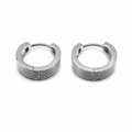 PM120 – Silver Multi-Groove Chunky Huggie Minđuše