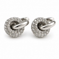 PM125 – Silver Iced Out Ball Loop Huggie Minđuše
