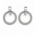 PM126 – Silver Iced Circle Dangle Minđuše