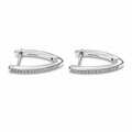 PM140 – Silver Angular Bar CZ Huggie Minđuše