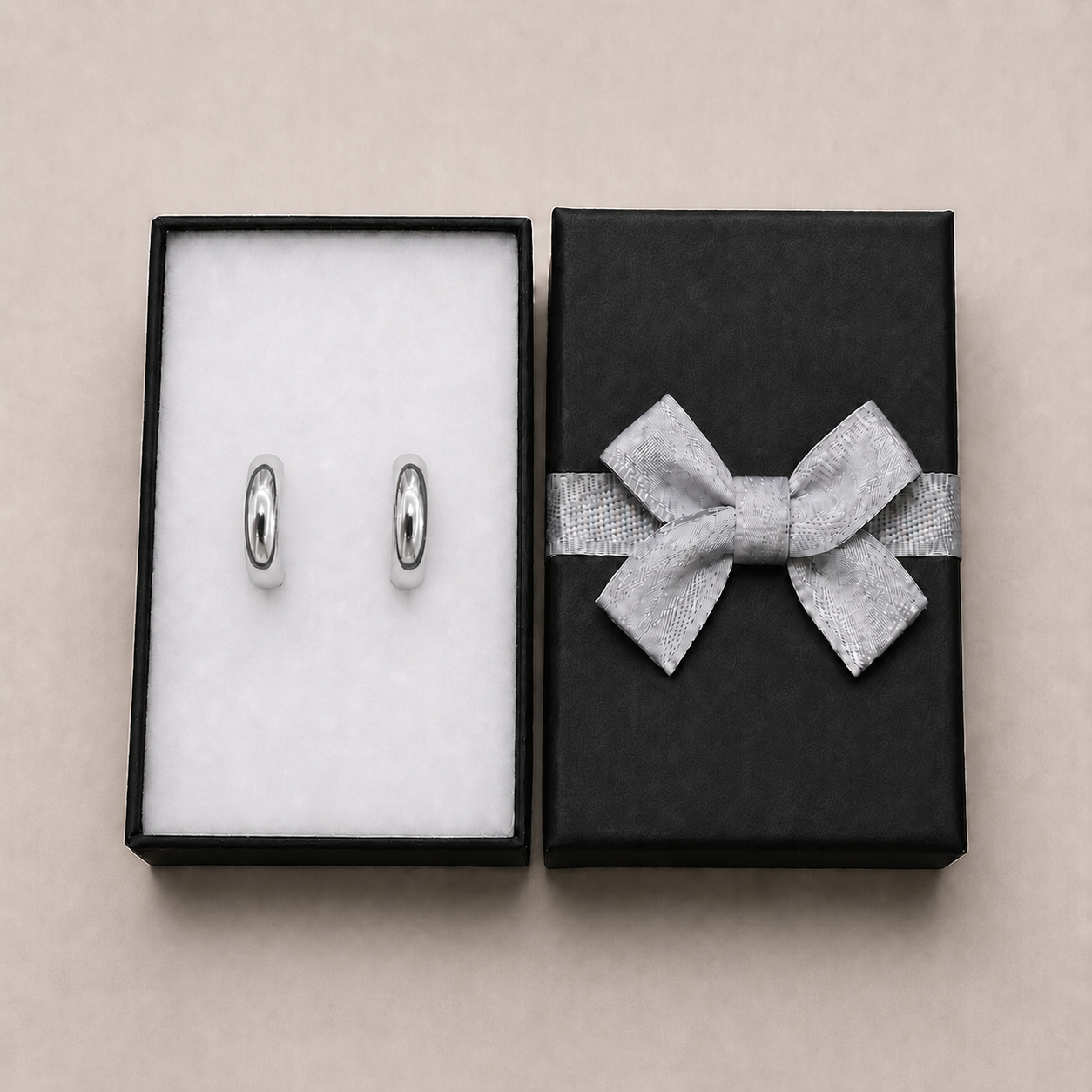 PM141 – Silver Chunky Plain Hoop Minđuše