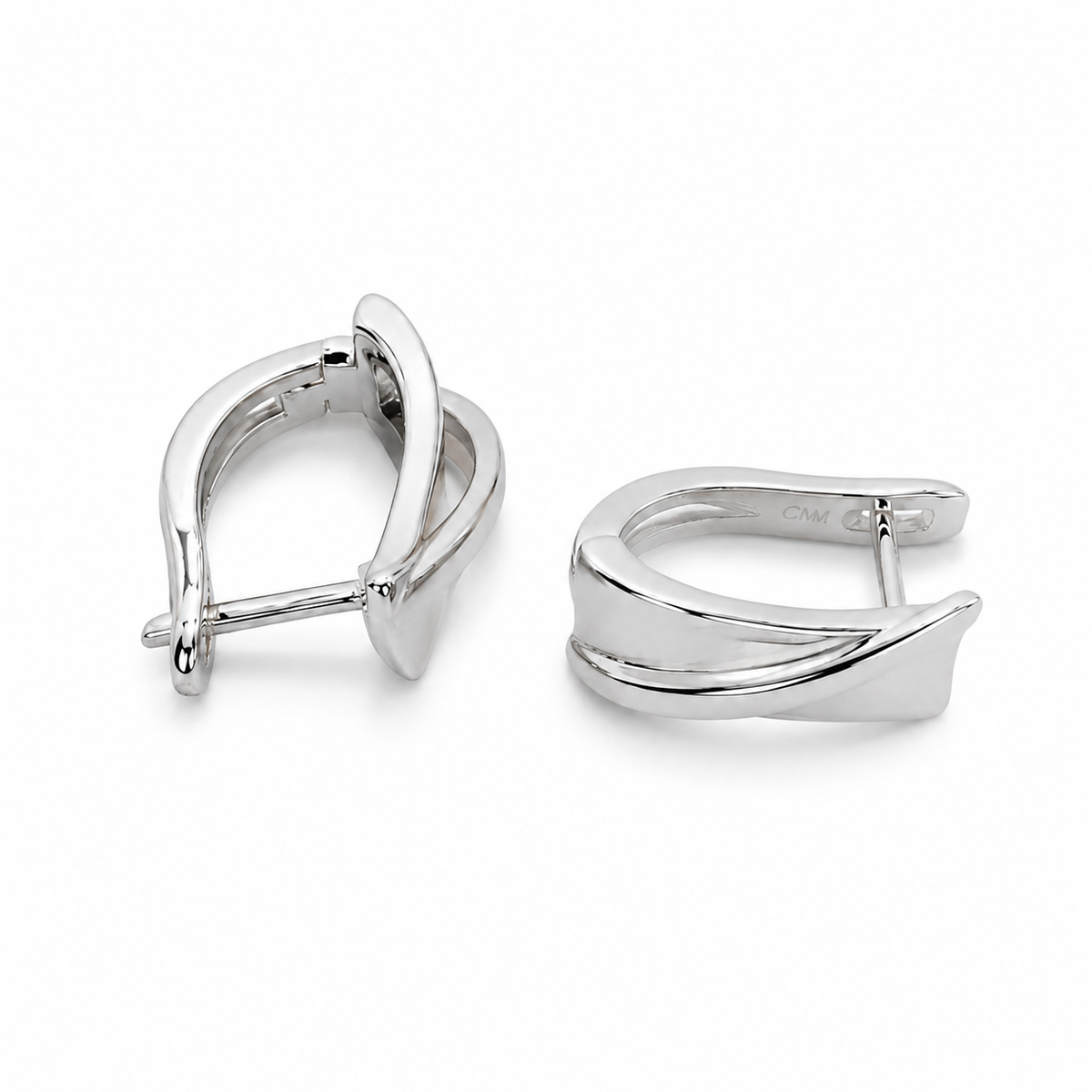 PM131 – Silver Twist/Wave Huggie Minđuše