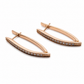 PM001G – Gold Elongated Leaf CZ Huggie Minđuše