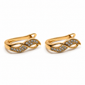 PM002G – Gold Twisted Pavé Huggie Minđuše