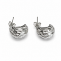 PM133 – Silver Nugget Texture Dome Stud Minđuše