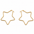 PM007G – Gold Large Star Wire Hoop Minđuše