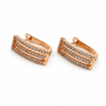 PM020G – Gold Multi-Row Pavé Arch Huggie Minđuše