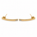 PM022G – Gold Arch Bar Single Baguette Stud Minđuše