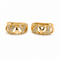 PM055G – Gold Open Lattice Chevron Huggie Minđuše