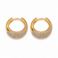 PM073G – Gold Convex Full Pavé Huggie Minđuše