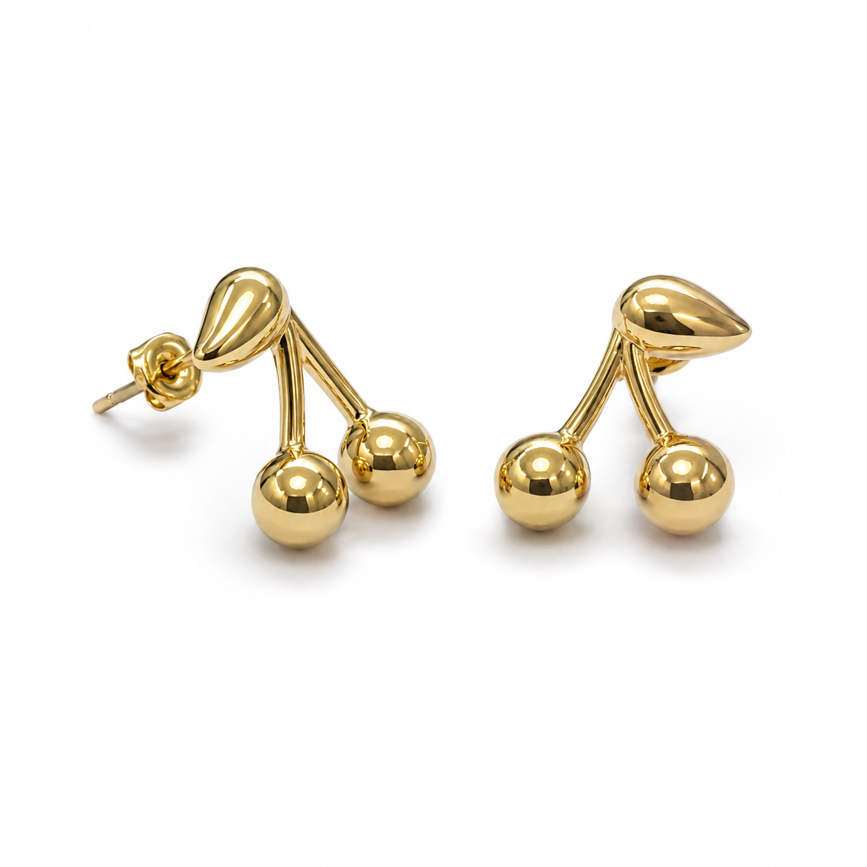 PM085G – Gold Sweet Cherry Sculptural Stud Minđuše