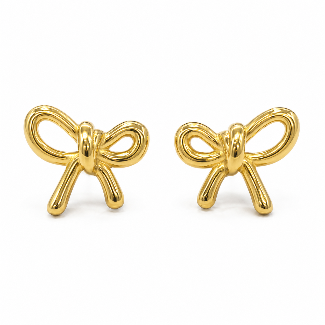 PM086G – Gold Sweet Bow Stud Minđuše