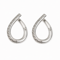 PM121 – Silver Meander Pattern Drop Huggie Minđuše