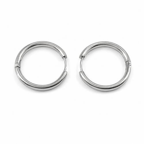 PM029 – Silver Smooth Chunky Huggie Minđuše