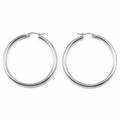 PM013 – Silver Classic Polished Fat Hoop Minđuše