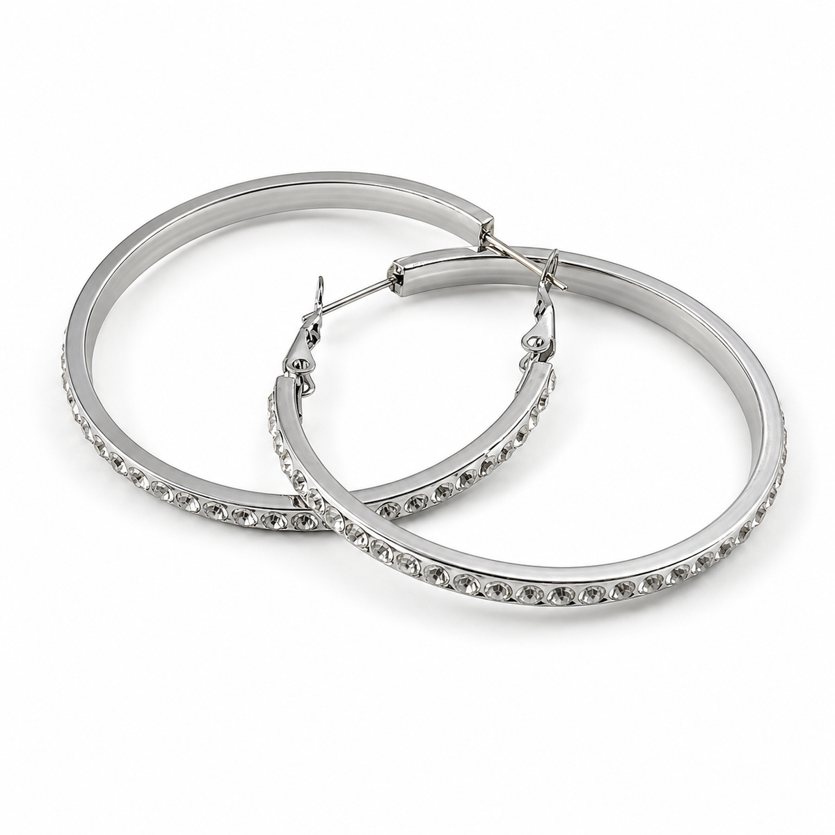 PM046 – Silver Crystal Ring Large Minđuše