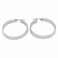 PM043 – Silver Flat Wide 40 mm Hoop Minđuše