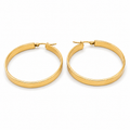 PM024G – Gold Flat Wide 40 mm Hoop Minđuše