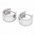 PM024 – Silver Thick Band Huggie Minđuše