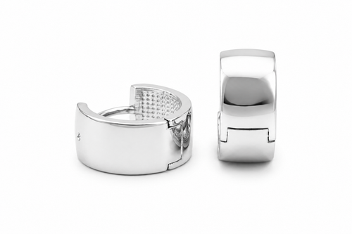 PM024 – Silver Thick Band Huggie Minđuše