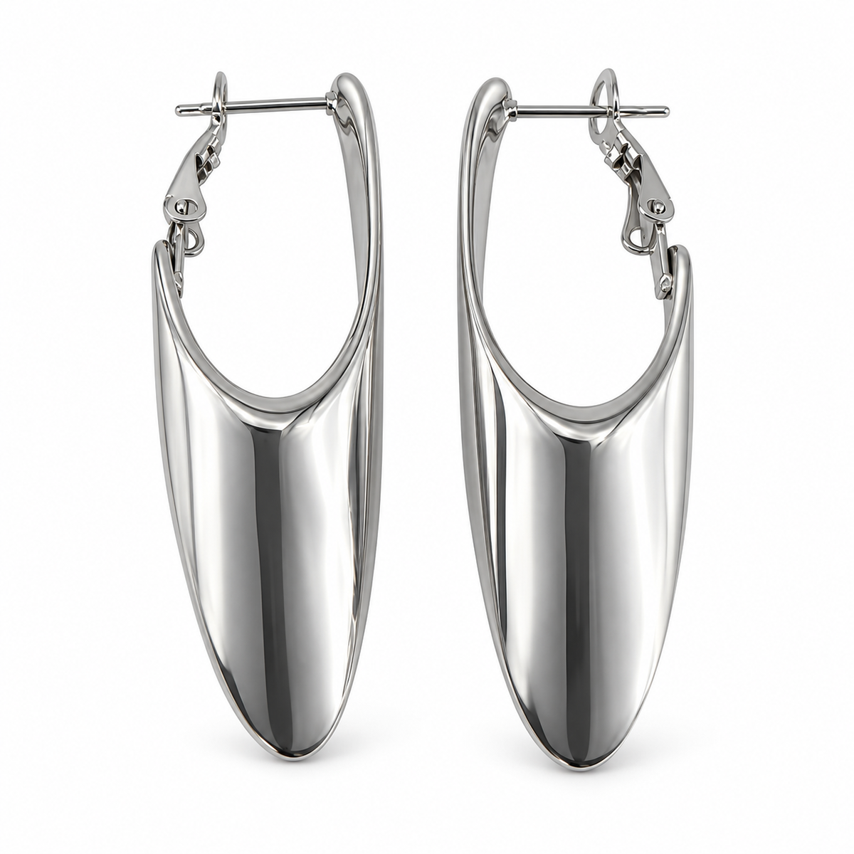 PM164 - Silver Tapered Drop Latch-Back Minđuše