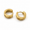 PM124G - Gold Screw Motif Chunky Huggie Minđuše