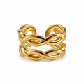 PP044G - Gold Double Row Interwoven Infinity Cuff Prsten od hirurškog čelika