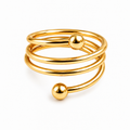 PP051G - Gold Multi-Spiral Ball Open Prsten od hirurškog čelika