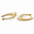 PM119G - Gold Sculptural Tapered Arc Hoop Minđuše od hirurškog čelika, izduženi zlatni obruči sa skulpturalnim zakrivljenim linijama i poliranom površinom.