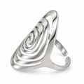 PP058 - Silver Concentric Teardrop Spiral Prsten od hirurškog čelika