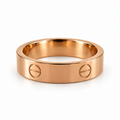 PP046G - Rose Gold Screw Motif Wide Band Prsten od hirurškog čelika