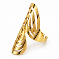 PP029G - Gold Openwork Leaf Wrap Prsten od hirurškog čelika