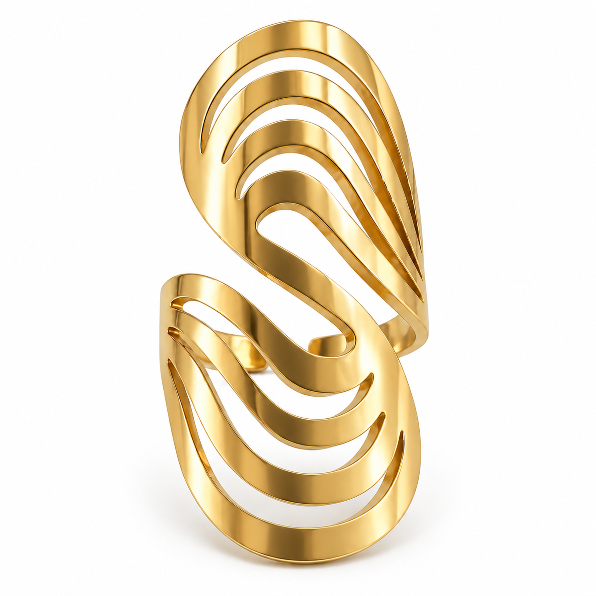 PP029G - Gold Openwork Leaf Wrap Prsten sa otvorenim leaf dizajnom